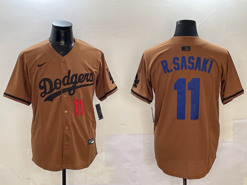 Men Los Angeles Dodgers #11 R Sasaki yellow 2025 MLB nike jersey style 19->los angeles dodgers->MLB Jersey
